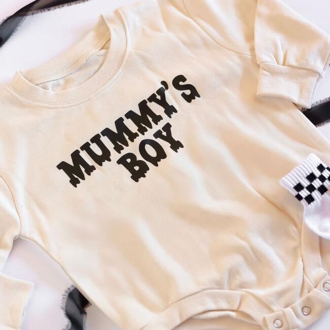Mummy's Boy Halloween Long Sleeve Romper, Natural - Rompers - 4
