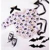 Spooky Bows Halloween Long Sleeve Romper, Lavender - Rompers - 3
