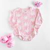 Coquette Ghost Halloween Long Sleeve Romper, Pink - Rompers - 4