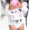 Spooky Coquette Halloween Long Sleeve Romper, White - Rompers - 3