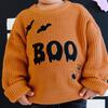 Boo Drip Halloween Knit Sweater, Orange - Sweatshirts - 3