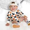 Boo Checkered Halloween Long Sleeve Romper, Natural - Rompers - 4