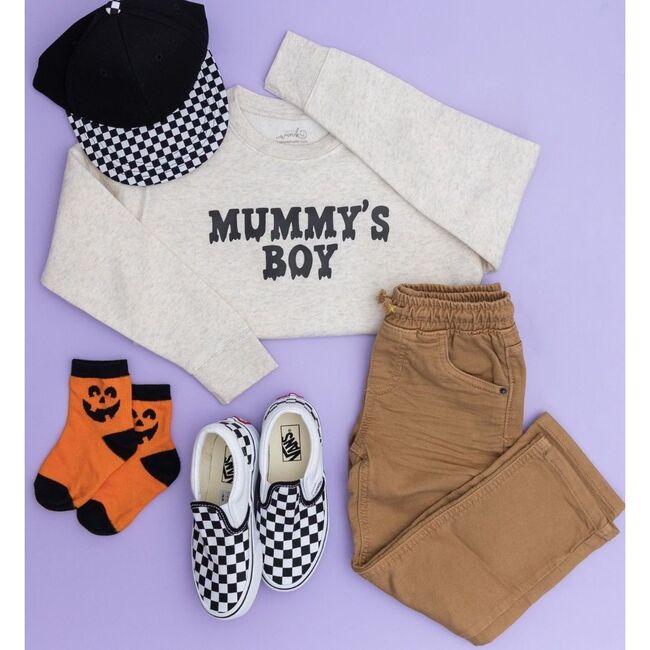 Mummy's Boy Halloween Sweatshirt, Natural - Sweatshirts - 6