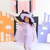 Lilac Star and Moon Halloween Short Sleeve Tutu Dress, Lilac - Dresses - 4