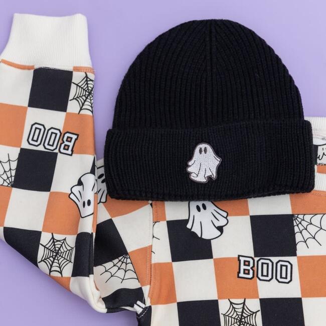Boo Checkered Halloween Sweatshirt, Natural - Sweatshirts - 7
