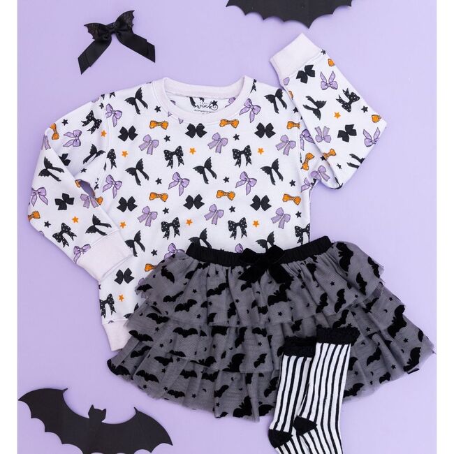 Spooky Bows Halloween Sweatshirt, Lavender - Sweatshirts - 6