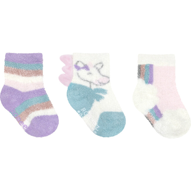 Unicorn Girl Assorted Pastel Cozy 3pk Infant Hosiery