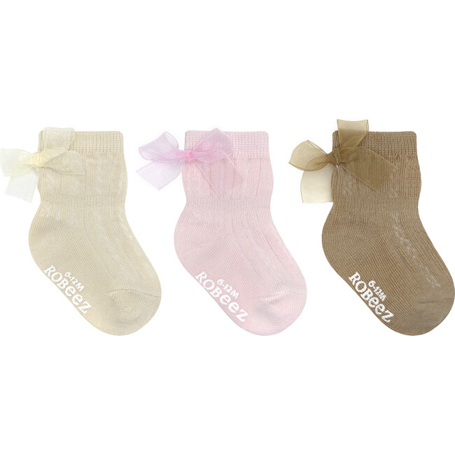 Marie's Cable Tops Assorted Neutral 3pk Infant Hosiery
