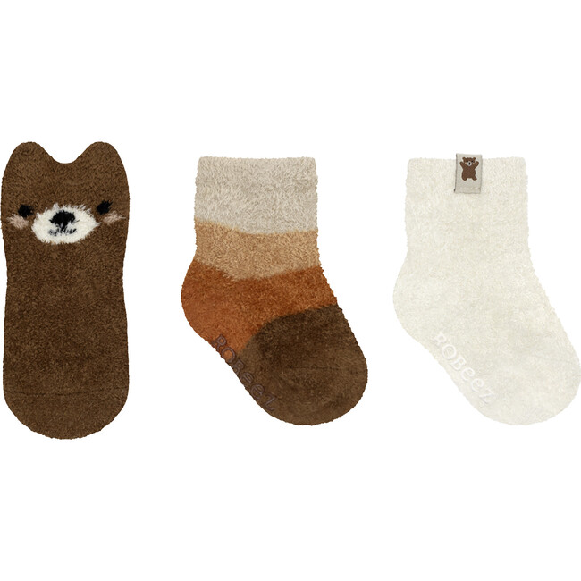 Beary Cute Brown Cozy 3pk Infant Hosiery
