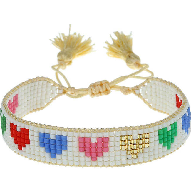 Rainbow Hearts Beaded Bracelet