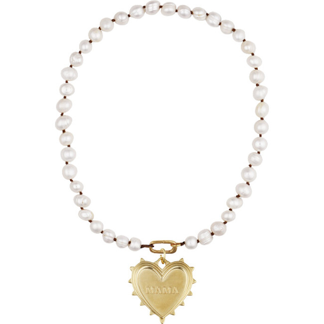 Pearl Necklace with Radiant MAMA Charm