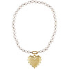 Pearl Necklace with Radiant MAMA Charm - Necklaces - 1 - thumbnail