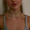 Gold Lurex Cord Necklace with Star Compass - Necklaces - 2