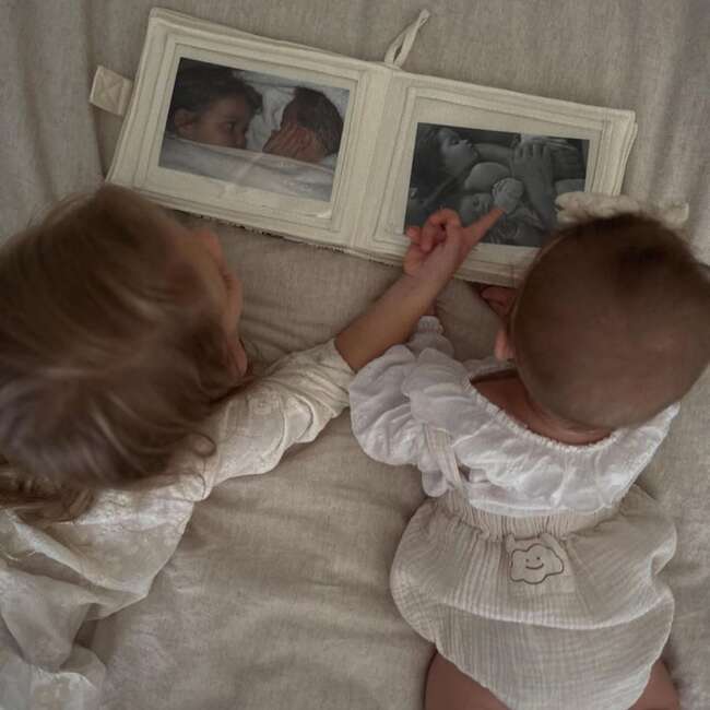 Cuddle Book Soft Photo Album, White Embroidery - Developmental Toys - 7