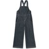 Wide Leg Denim-Like Overalls, Indigo - Overalls - 1 - thumbnail