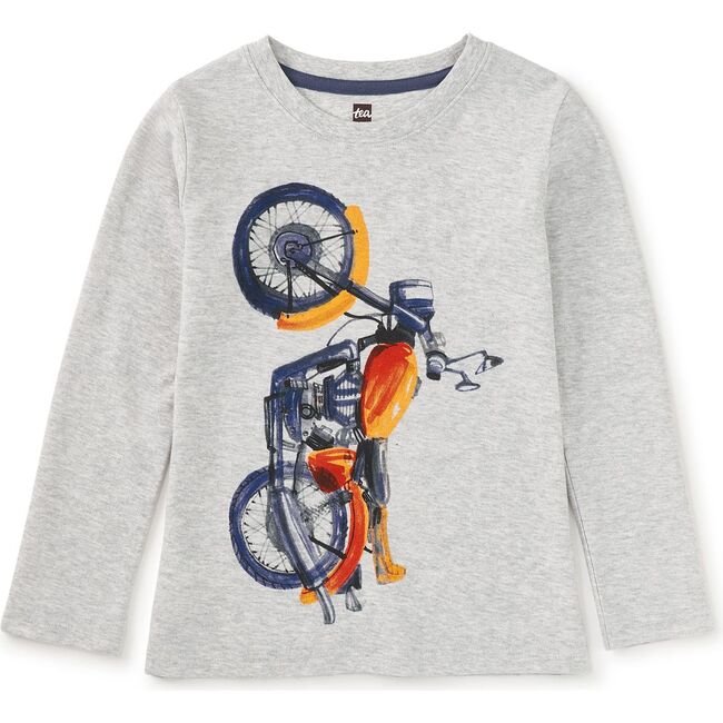 Motor Bike Graphic Tee, LIGHT GREY HEATHER