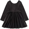 Velour Ballet Dress, Jet Black - Dresses - 1 - thumbnail