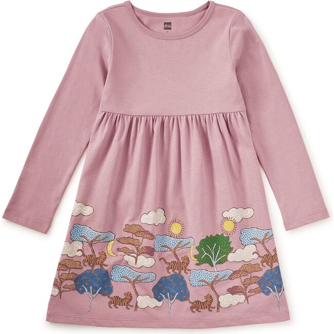 Tiger Story Skirted Dress, Hydrangea