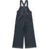 Wide Leg Denim-Like Overalls, Indigo - Overalls - 2