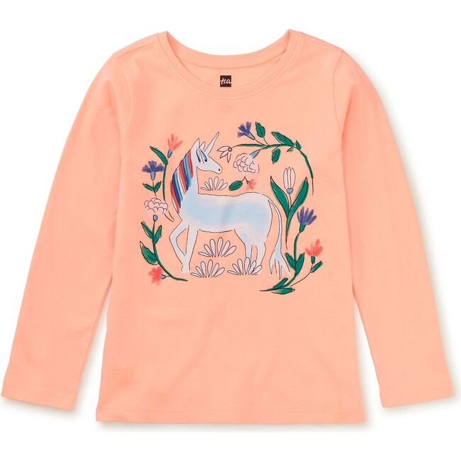 Unicorn Garden Graphic Tee, SALMON