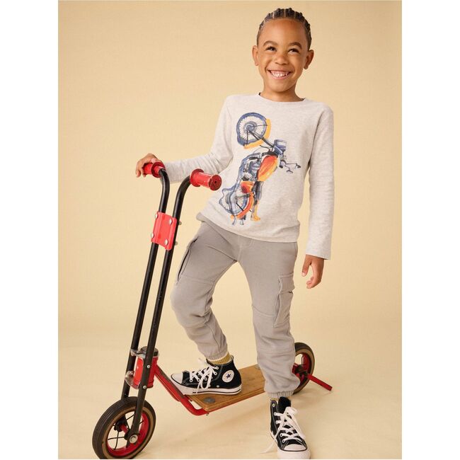 Motor Bike Graphic Tee, LIGHT GREY HEATHER - T-Shirts - 4