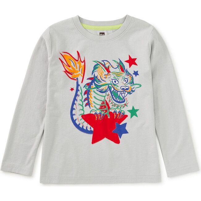 Lucky Dragon Graphic Tee, Oyster Grey