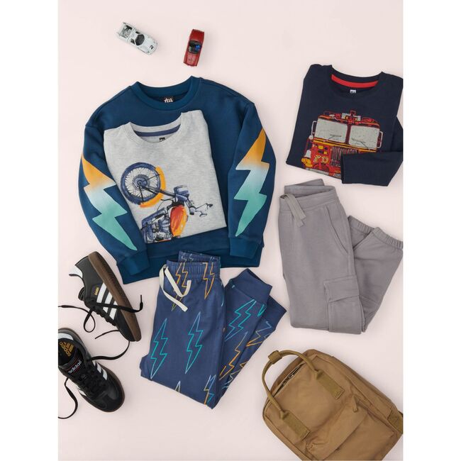 Motor Bike Graphic Tee, LIGHT GREY HEATHER - T-Shirts - 5