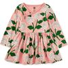 Long Sleeve Wrap Neck Dress, Chrysanthemums - Dresses - 2