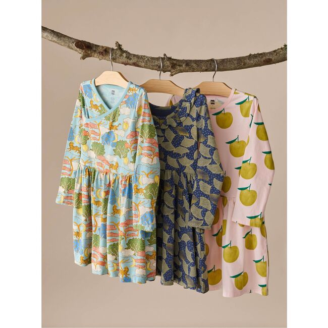 Long Sleeve Wrap Neck Dress, Sun & Moon Folktale - Dresses - 2