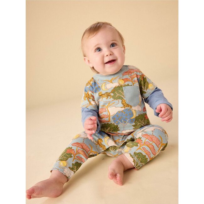 Layered Button-Up Baby Romper, Sun & Moon Folktale - Rompers - 2