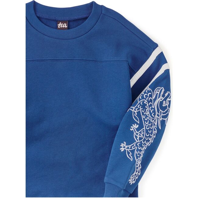 Sporty Dragon Sleeve Popover, Galactic Blue - Sweatshirts - 2