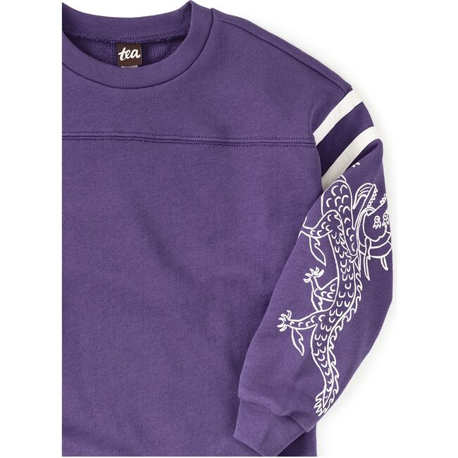 Sporty Dragon Sleeve Popover, Ultraviolet - Sweatshirts - 2