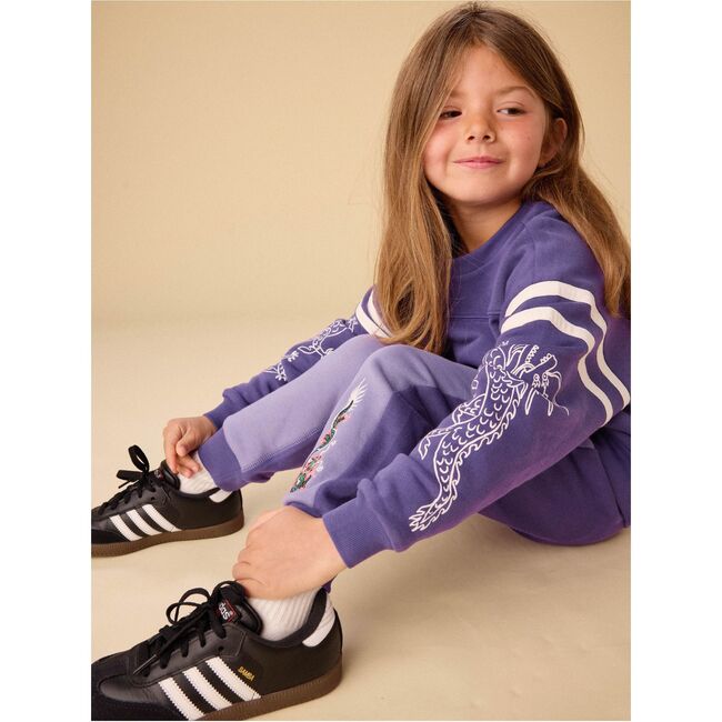Sporty Dragon Sleeve Popover, Ultraviolet - Sweatshirts - 4