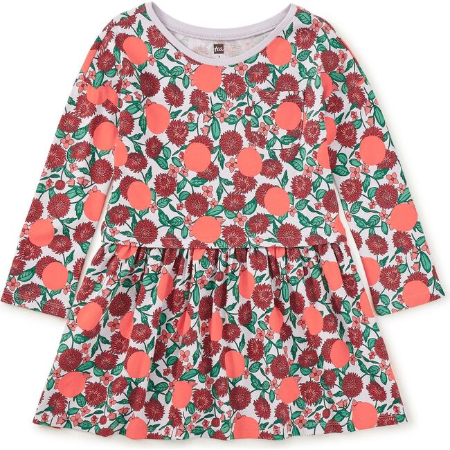 Printed Pocket Play Dress, Persimmon Dot Floral