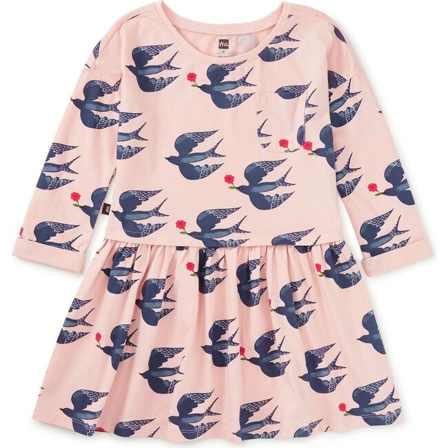 Printed Pocket Play Dress, Magpies & Flowers