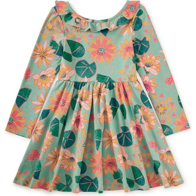 Ruffle Collar Ballet Dress, Chalk Water Lillies