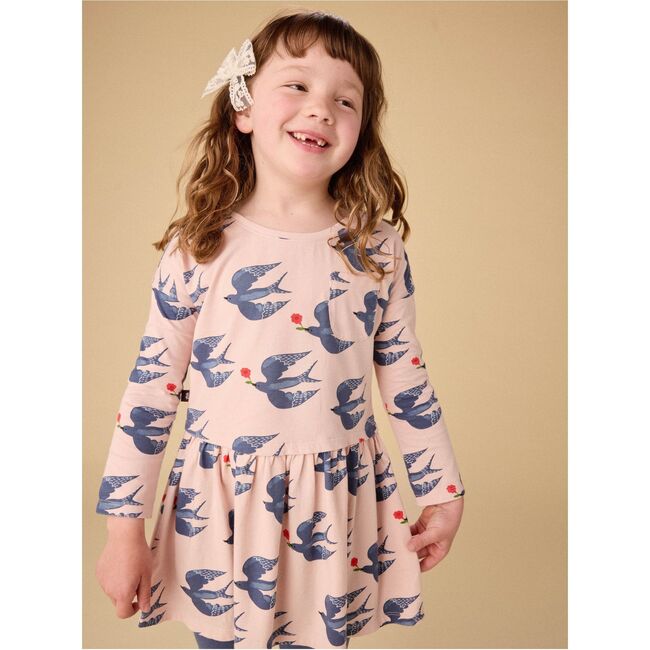 Printed Pocket Play Dress, Magpies & Flowers - Dresses - 2
