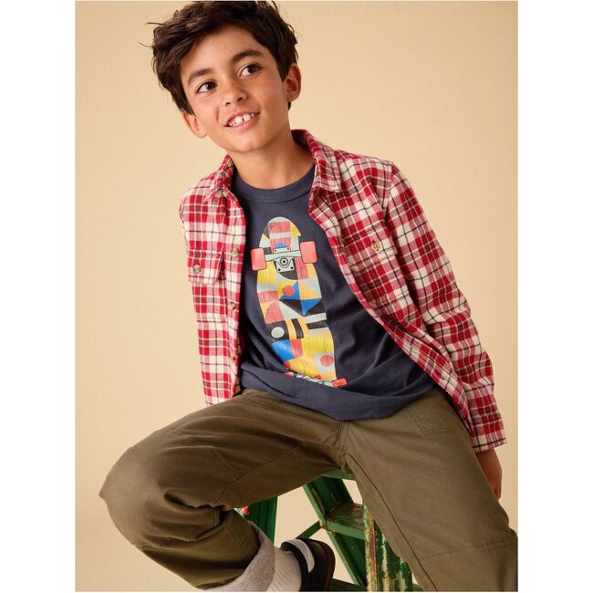 Skateboard Layered Tee, Indigo - T-Shirts - 2