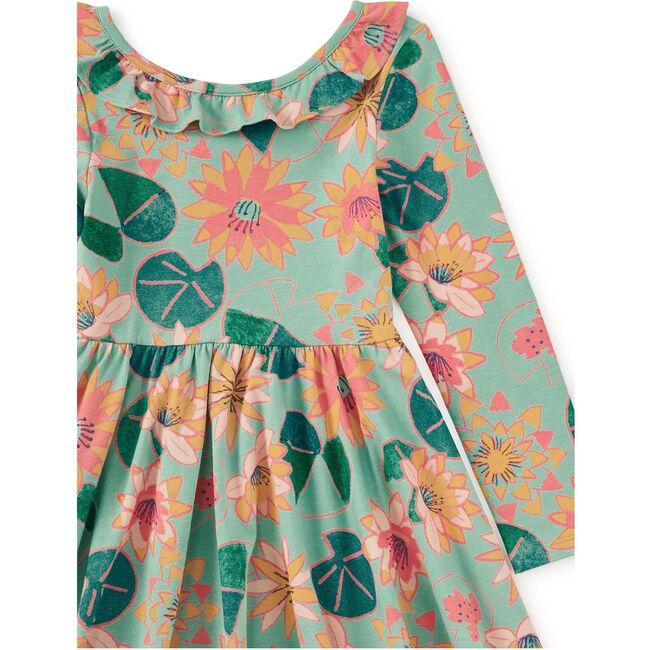 Ruffle Collar Ballet Dress, Chalk Water Lillies - Dresses - 2