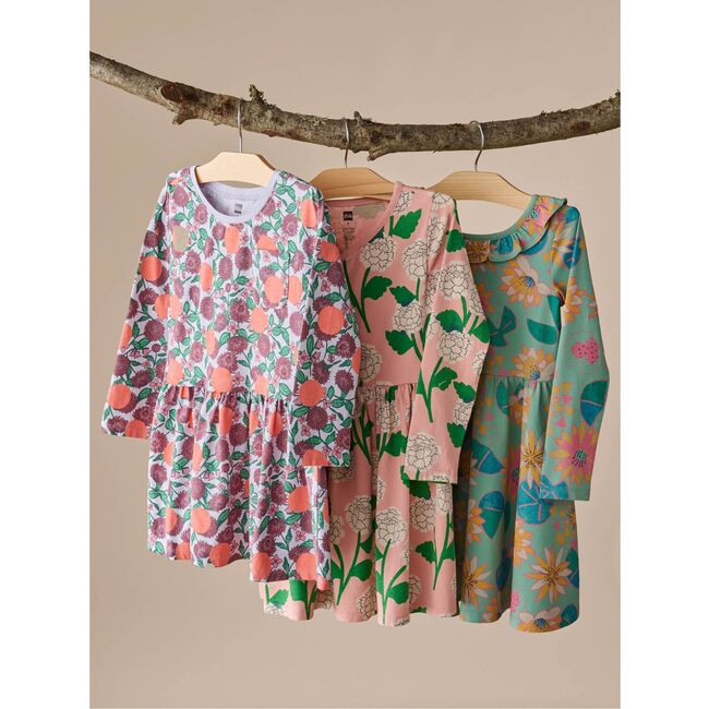 Printed Pocket Play Dress, Persimmon Dot Floral - Dresses - 3