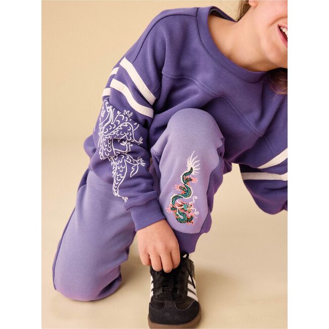 Sporty Dragon Sleeve Popover, Ultraviolet - Sweatshirts - 6
