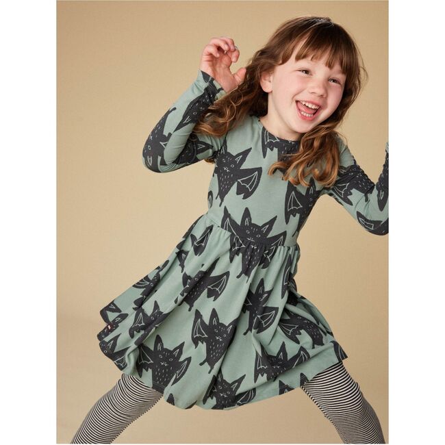 Printed Ballet Dress, Fly By Night Bats - Dresses - 2