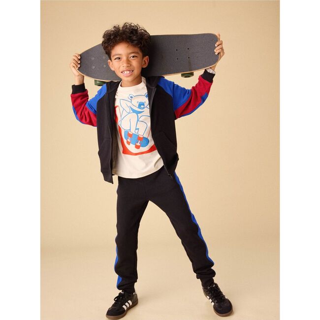 Skater Moon Bear Layered Tee, Birch - T-Shirts - 4