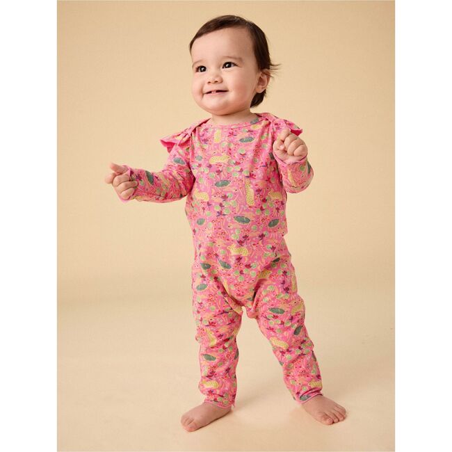 Ruffle Shoulder Baby Romper, Rabbit & Turtle Folktale - Rompers - 4