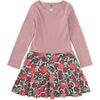 Tiered Skirted Twirl Dress, Persimmon Dot Floral - Dresses - 1 - thumbnail
