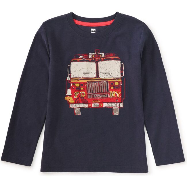 Fire Truck Graphic Tee, Indigo