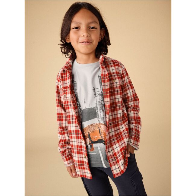 Flannel Button Up Shirt, KORBP203 - Button Downs - 2