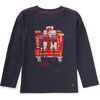 Fire Truck Graphic Tee, Indigo - T-Shirts - 2