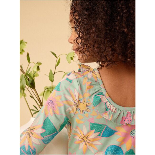 Ruffle Collar Ballet Dress, Chalk Water Lillies - Dresses - 7