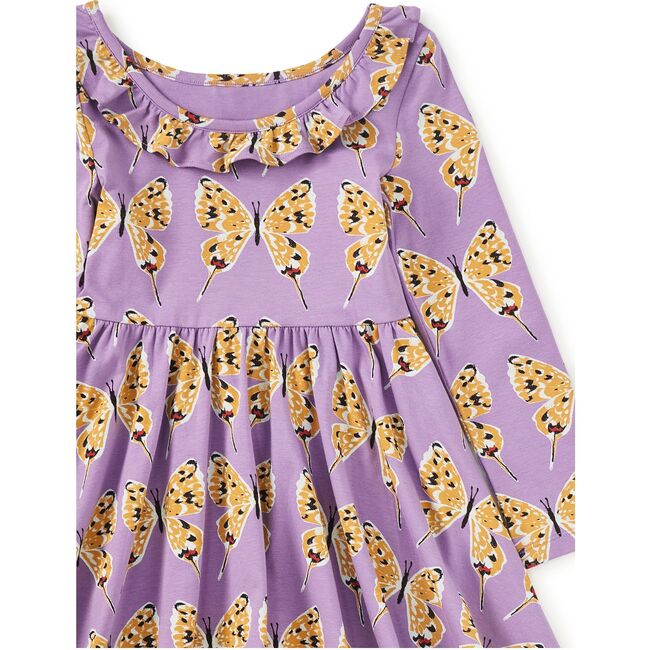 Ruffle Collar Ballet Dress, Dragon Swallowtail Butterflies - Dresses - 4